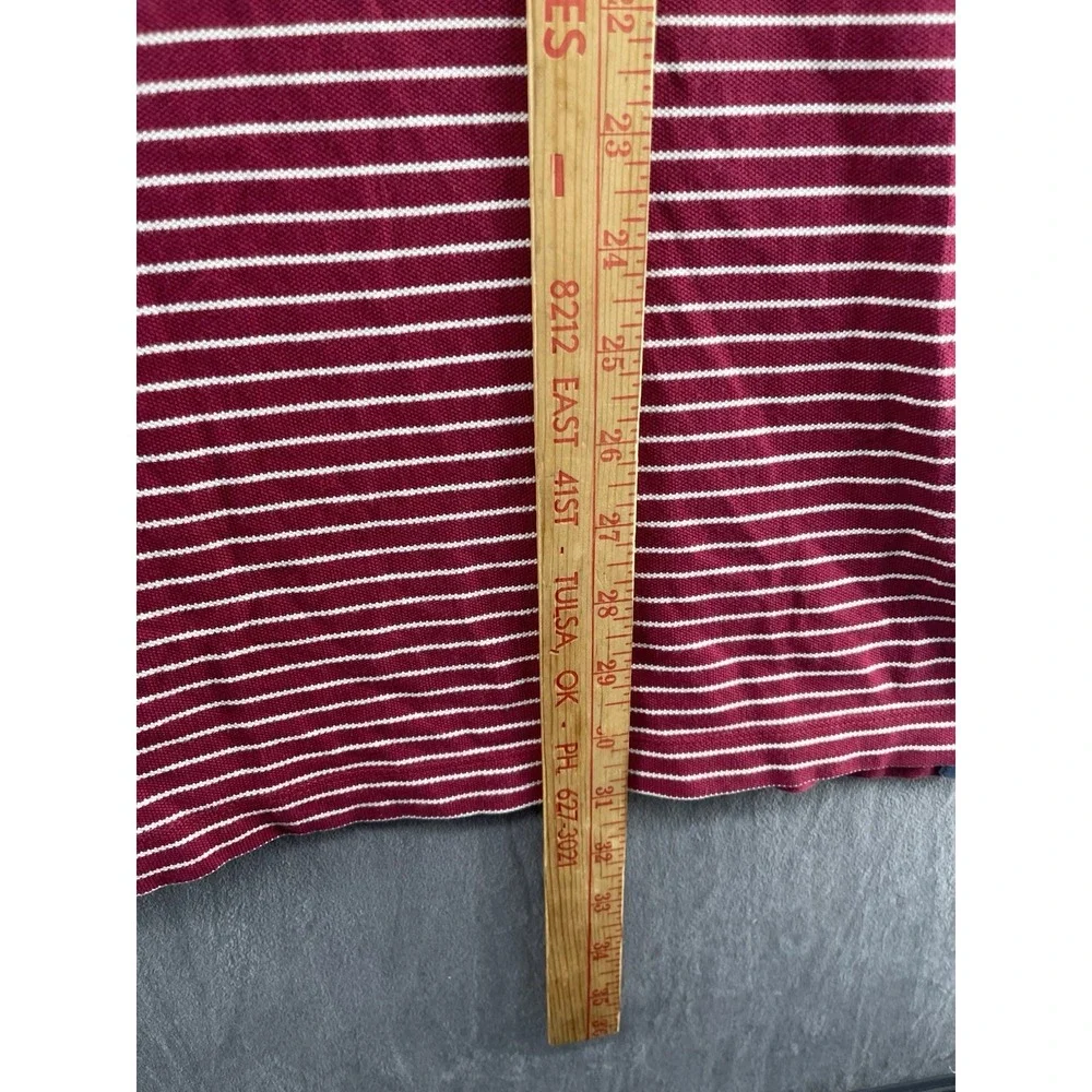 Banana Republic Polo Shirt Mens XL Golf Casual Knit Red Striped Short Sleeve